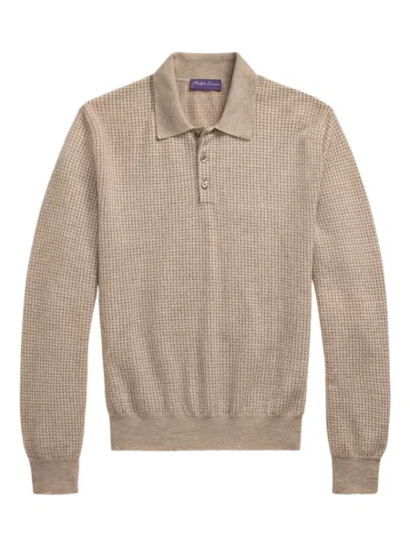 Dzianinowe polo Ralph Lauren Purple Label fioletowe