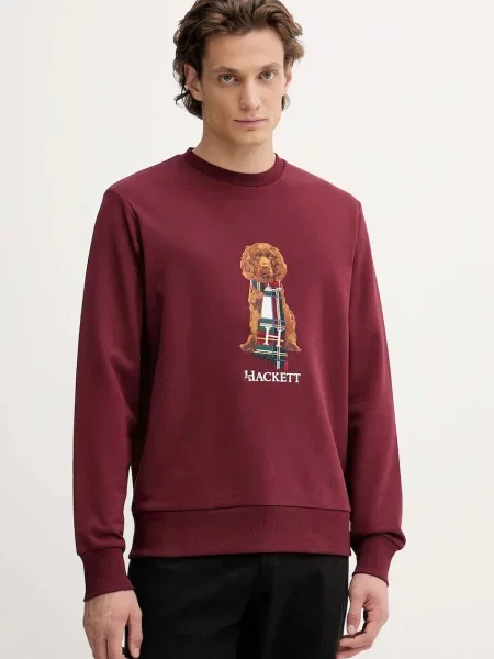 Свитер Hackett London с аппликацией бордовый