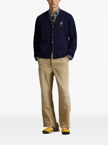 Μικρός κασκέτο Polo Ralph Lauren με χαμηλή μέση υφαίνω διαγωνίως πράσινο