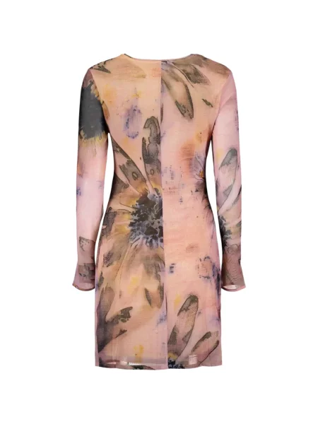 Lung rochie mini Desigual cu model floral cu imagine roz
