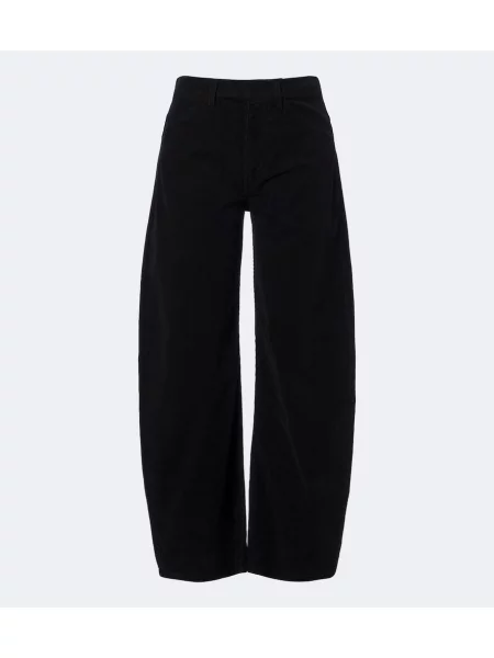 Pantaloni Nili Lotan de catifea cord negru