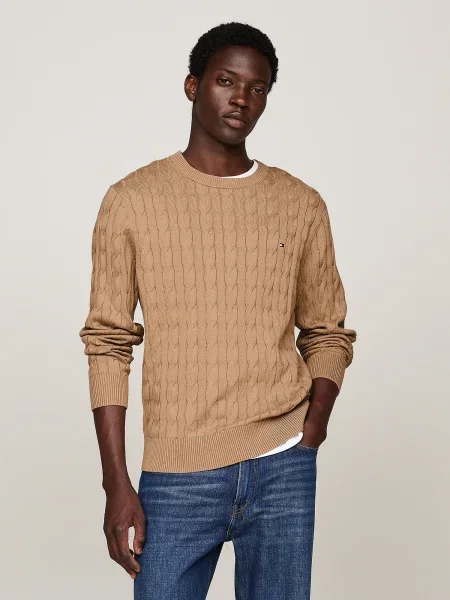 TOMMY HILFIGER Pulover Classic maro mokka bej