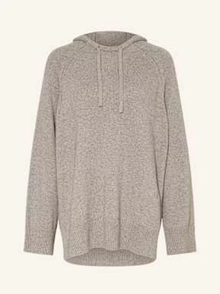 Lala Berlin Bluza Z Kapturem Z Dzianiny Kiana grau szara