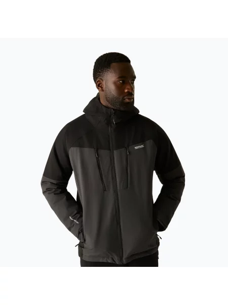 Geacă de ploaie pentru bărbați Regatta Highton Stretch Padded Jacket ash/black negru