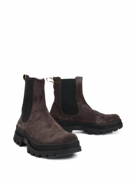 Botine Moorer din piele de căprioară chunky maro