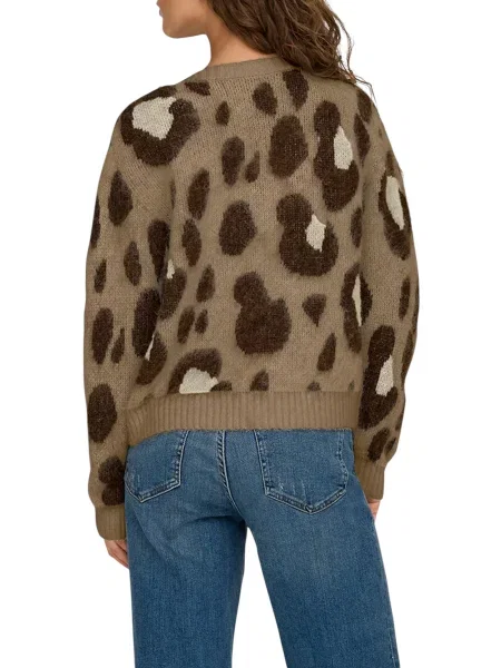 Pulover Only z leopardjim vzorcem rjava