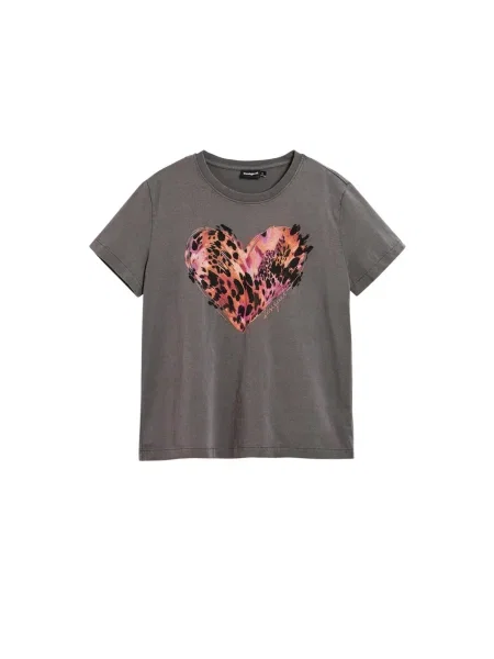 Desigual Tricou închis / roz deschis / negru gri