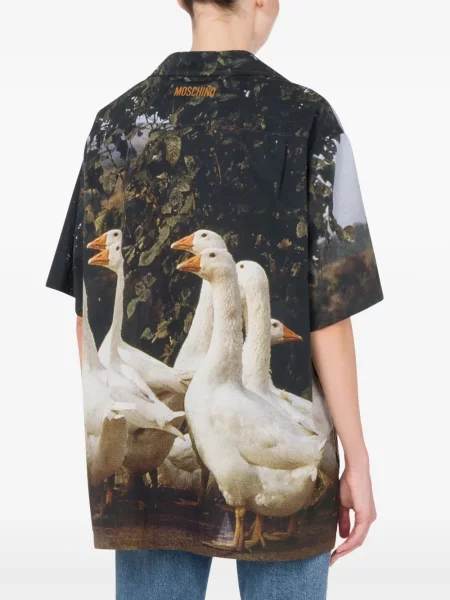 Košile Moschino s potiskem hnědá