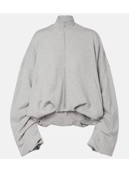 Hanorac Dries Van Noten din jerseu gri
