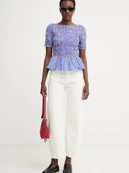 TOMMY HILFIGER Bluză / roșu / alb albastru