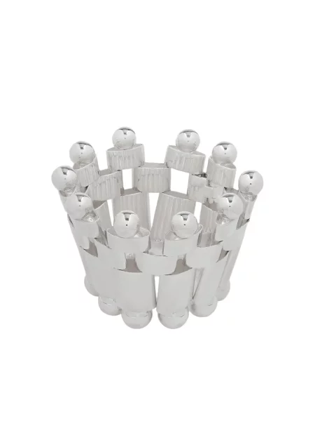 Brăţară Jil Sander cu imprimeu geometric cu mărgele argintiu