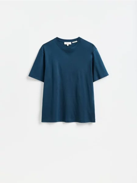 Reserved Tricou regular cu mercerizat albastru-verzui albastru