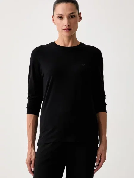 Tricou cu mânecă lungă Emporio Armani Underwear negru