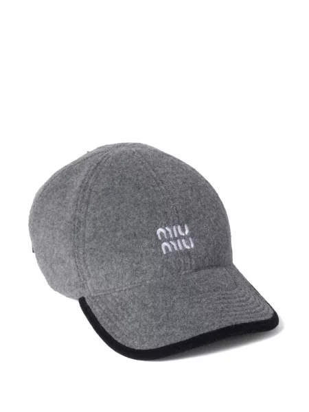 Șapcă Miu Miu din fleece gri
