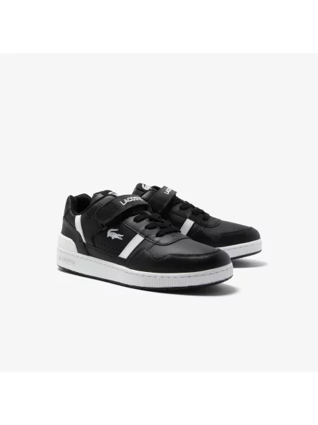 Lacoste Skórzane Buty Sportowe Z Zapięciem Na Rzep T-Clip czarne