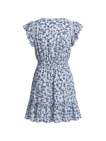 Rochie mini Dkny cu model floral cu imagine alb