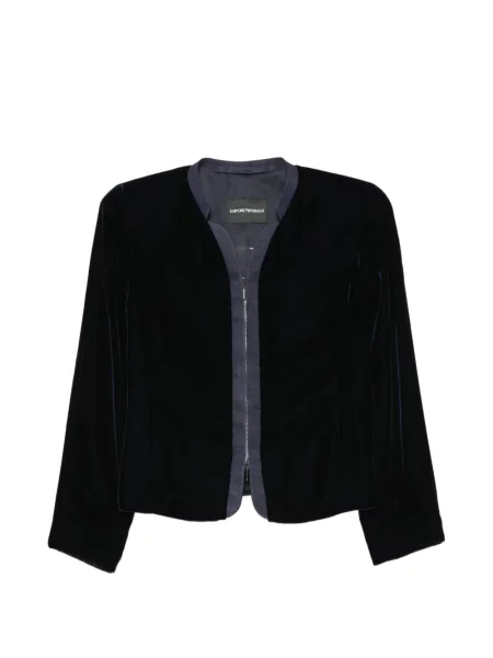 Geacă Emporio Armani de catifea albastru