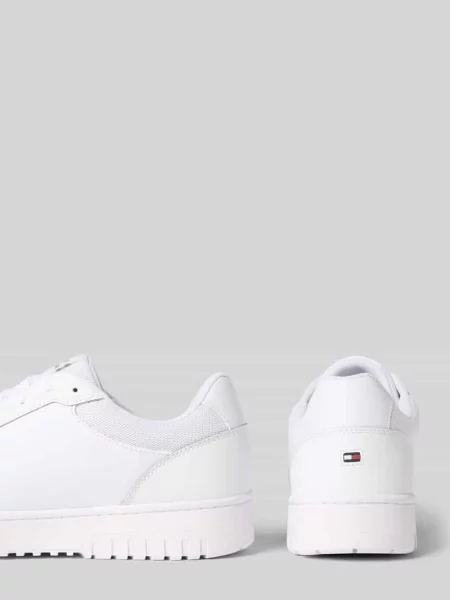 Sneakersy niskie z mieszanki skóry Tommy Hilfiger białe