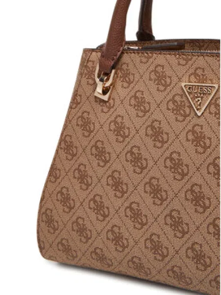 GUESS Kabelka NOELLE II LUXURY SATCHEL / cappuccino hnědá