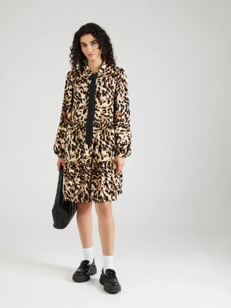 Y.A.S Rochie tip bluză YASALIRA bej / maro negru