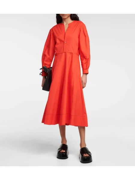 Térdig érő puplin öltöny midi ruha Proenza Schouler fehér