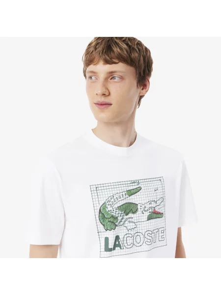 Lacoste T-Shirt Z Nadrukiem biały