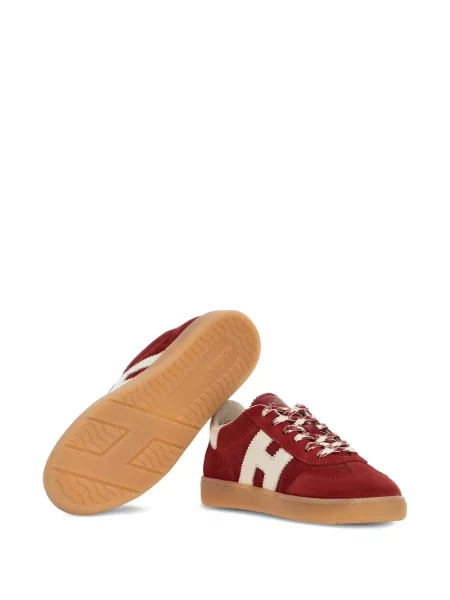 Sneakerși Hogan din piele de căprioară roșu
