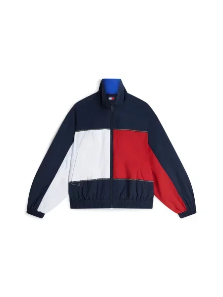 Tommy Jeans Geacă de primăvară-toamnă bleumarin / roșu alb
