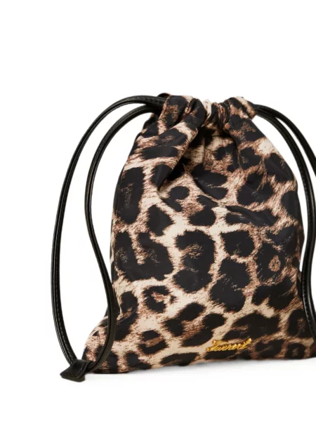Portofel Twinset cu imagine cu model leopard cu cordon negru