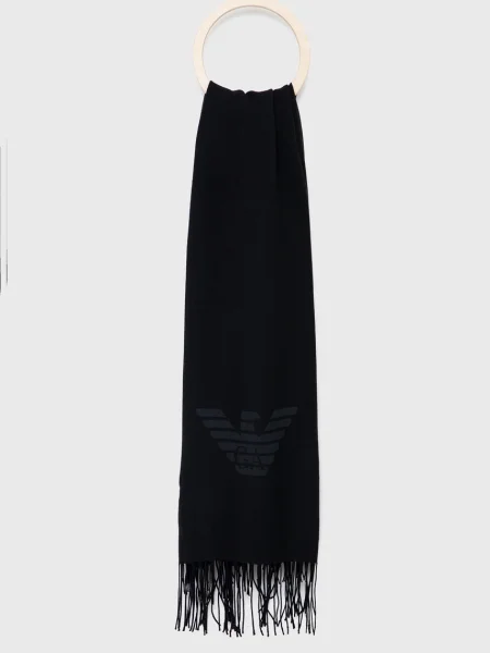 Szal Emporio Armani z nadrukiem czarna