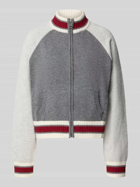 Kurtka z dzianiny ze stójką model ‘ZIPPED BACK INTARSI’ Guess Jeans