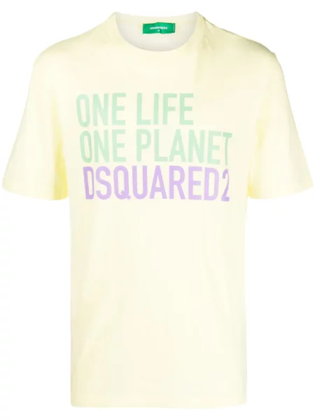 Tricou Dsquared2 cu imagine galben