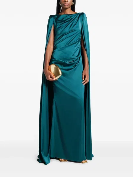 Rochie Talbot Runhof drapată de costum verde