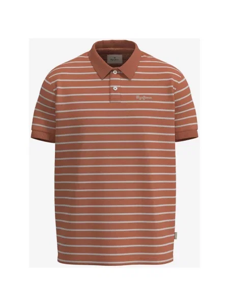 Koszulka polo Pepe Jeans Stripes z krótkim rękawem w kolorze czerwono-białym S czerwona