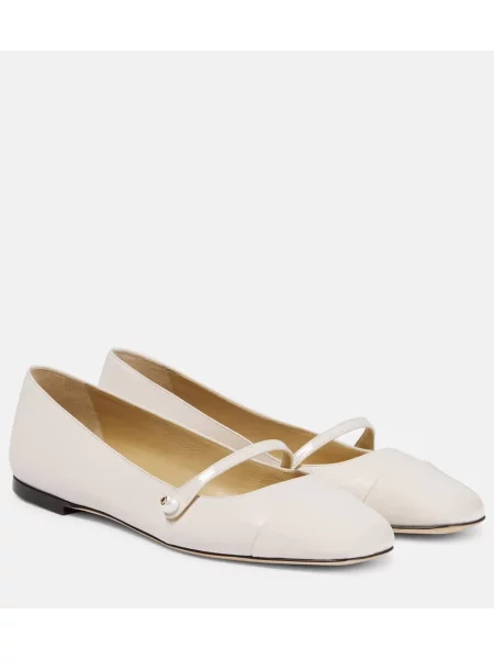 Kožené baleríny Jimmy Choo bílé