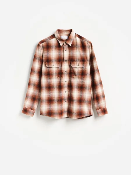 Reserved Рубашка в клетку regular fit мідний 