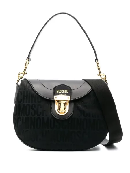 Geantă shopper Moschino cu imagine negru