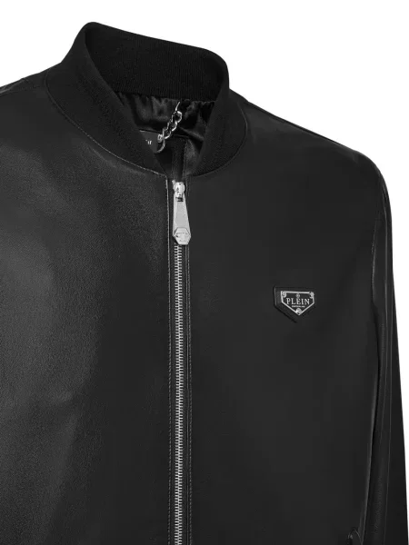 Kurtka skórzana Philipp Plein czarna