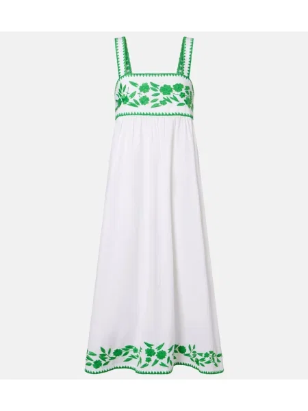 Rochie midi Juliet Dunn cu broderie de in alb