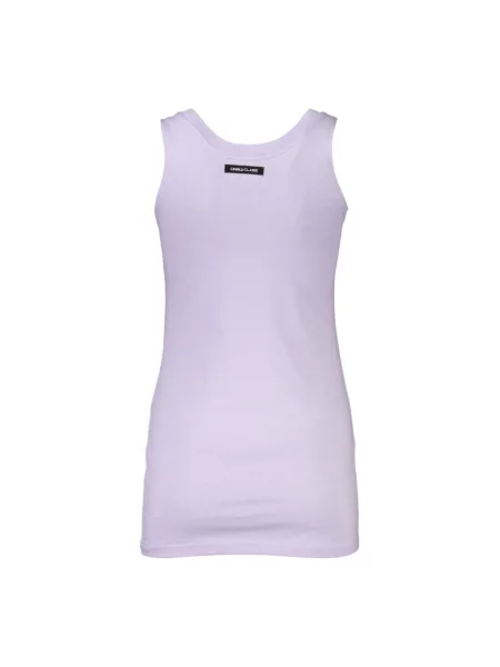 Podkoszulka Cavalli Class z nadrukiem elegancka fioletowa