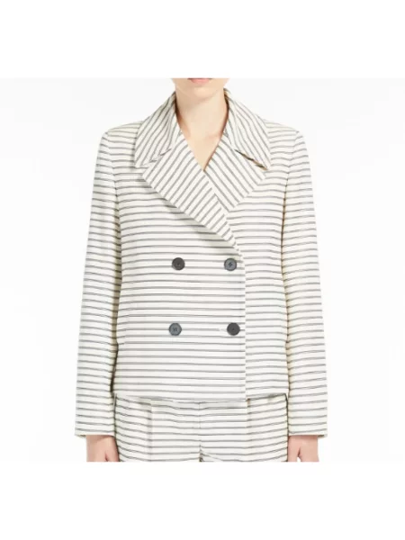 Max Mara Studio Kurtka Assuan weiss beżowa