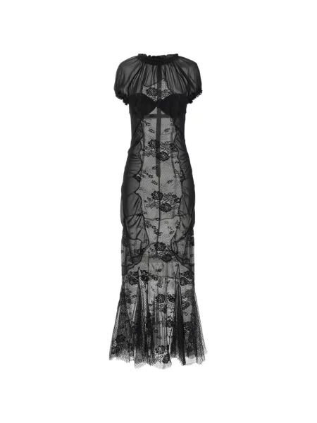 Sukienka midi The Attico tiulowa garniturowa czarna