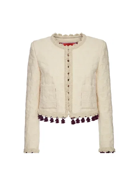 Haftowana marynarka La Doublej beżowa