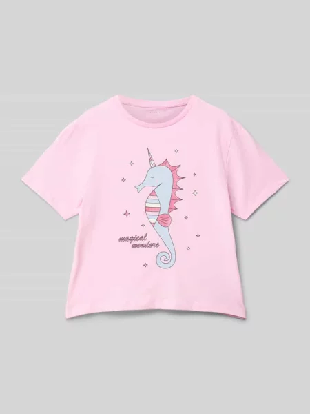 T-shirt z nadrukowanym motywem Name It różowa