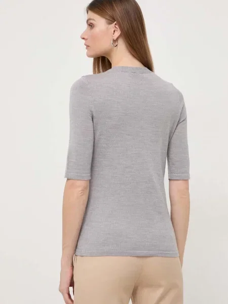 Max Mara Leisure gyapjú póló és kardigán szürke