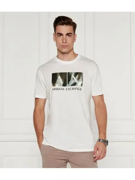 Armani Exchange Tricou | Regular Fit alb