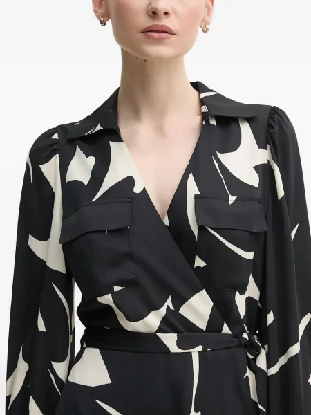 Rochie Dkny cu imagine cu imprimeu abstract de costum negru