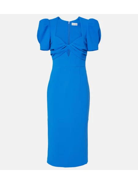 Tafta sukienka midi Rebecca Vallance do kolan garniturowa niebieska