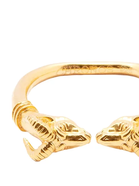 Inel Chronos cu imprimeu animal print auriu