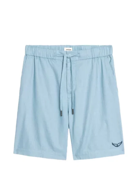 Pantaloni scurți Zadig&voltaire cu broderie cu cordon albastru